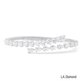 14K White Gold Natural Diamond Bracelet Cuff